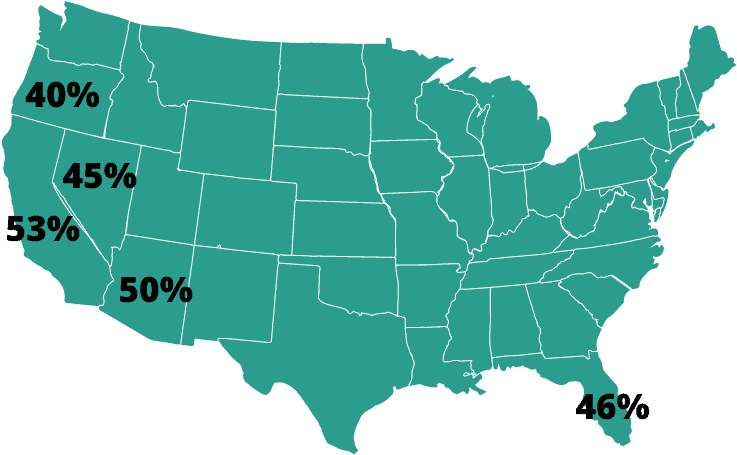 States with the Highest Percent Increase from 1940
