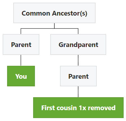 first cousin once removed